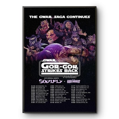 GWAR Gor Gor Strikes Back Tour Concert Poster Metal Music Wall Art