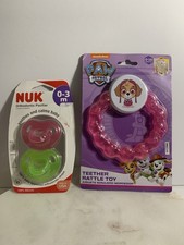 NUK Orthodontic Pacifiers  Nickelodeon Paw Patrol Teether Rattle Toy - New