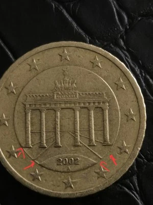 Pièce 50 Cent D'euro Atelier A Allemagne 2002 Avec Défaut.  - Photo 1/3
