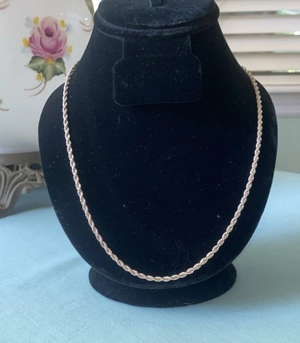VINTAGE A STERLING PRETTY ROPE NECKLACE, 24