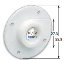 Flange Bearing White, 4-Hole