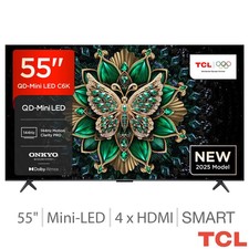 TCL 55C6K 55 Inch Mini LED 4K UHD Smart Television HDR Google 2024 Model UK New