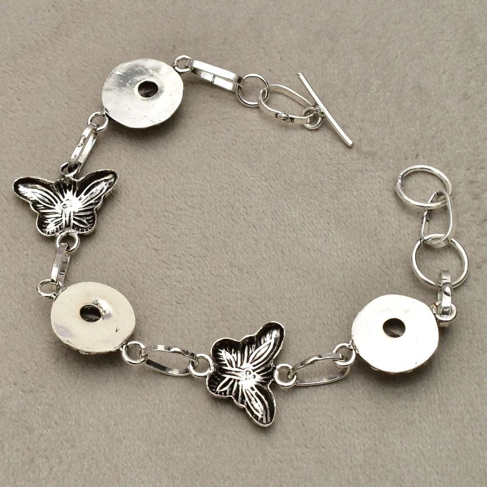 Bracciale in argento sterling 925 con pietre preziose di topazio bianco... - Immagine 4 di 4