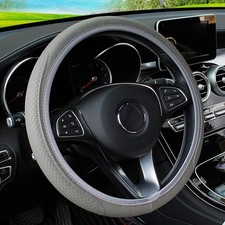 Pu Leather Steering Wheel Cover 3d Comfortable Anti-slip Leather Texture Cover