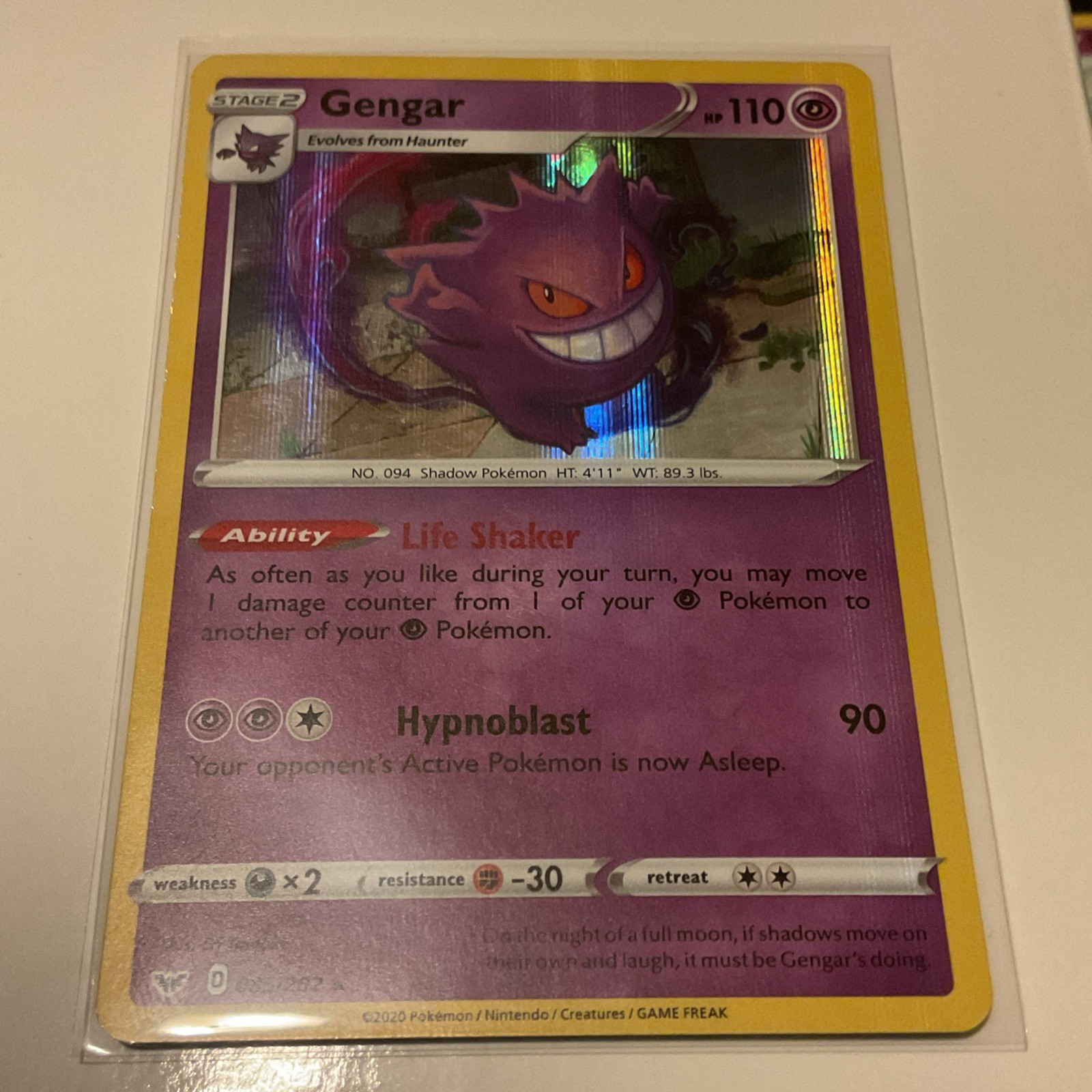 2020 Pokemon Sword & Shield Base Set Gengar Holo #85 Near Mint NM