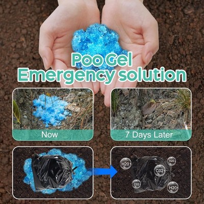30 Portable Toilet Absorbent Poo Gel Set, 8 Gallon Camping Toilet Bags with P...
