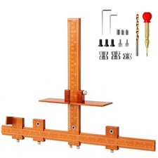 Cabinet Hardware Jig, Adjustable Cabinet Handle Jig with Automatic Center Pun...
