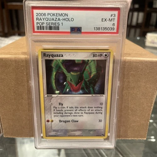 2006 Pokemon Pop Series 1 Rayquaza Rare Holo #3/19 PSA 6