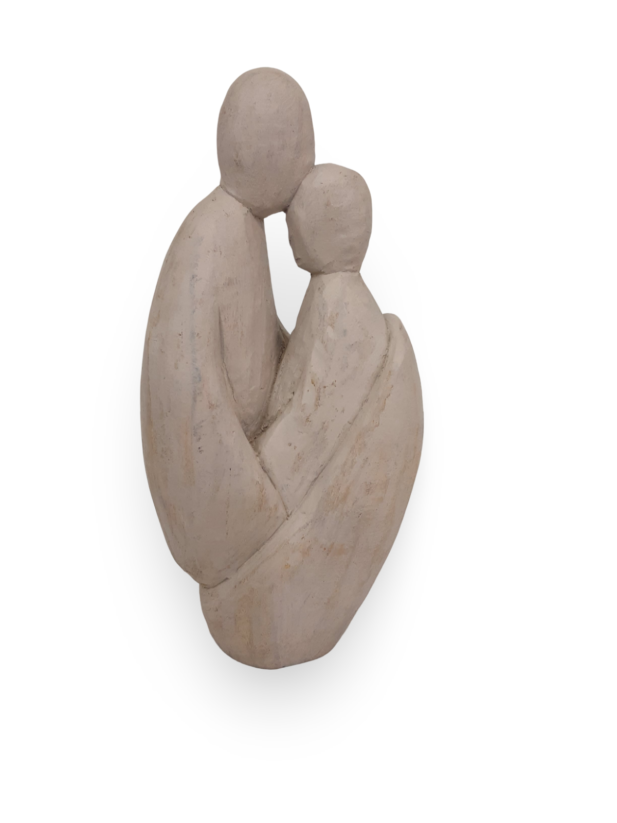 Mango Wood Parent and Child Sculpture - Hand-Carved Abstract Hug Figurine