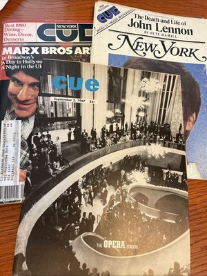 CUE MAGAZINE 1967 New York City PLUS 1980 Death of John Lennon MARX Brothers