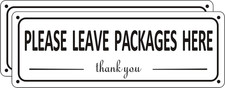  2 Pack Metal Leave Packages Here Sign, Package Delivery Sign Instructions, 10"