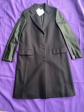 Paul Smith Mainline Leather And Cashmer Blend E Jacket In Blue And Black Size 42