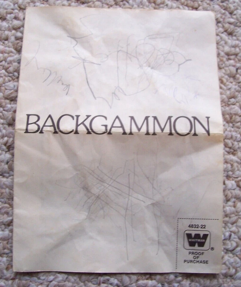 Whitman Backgammon Chips Dice and Instructions No Board Vintage 1974 - Image 4 of 4