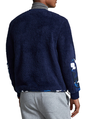 NEW MEN'S M POLO RALPH LAUREN HYBRID FLEECE TECH SWEATSHIRT CRUISE NAVY CAMO - Picture 3 of 3