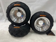 Honda Atc 70 Dwt Polished Aluminum Front And Rear Tires Rims 16x6-8 Sunf A004 Honda Atc 70 Dwt Polished Aluminum Front And Rear Tires Rims 16x6-8 Sunf A004