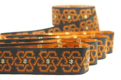 1.37"(35mm) Stars Motive Jacquard Trim, Sewing Ribbon by the yard or pre-cut - Picture 38 of 38