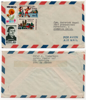 MEXIKO - Nr. 11 Briefumschläge Luftpost - aus Mexiko nach RFG 1971/73 (I.66)