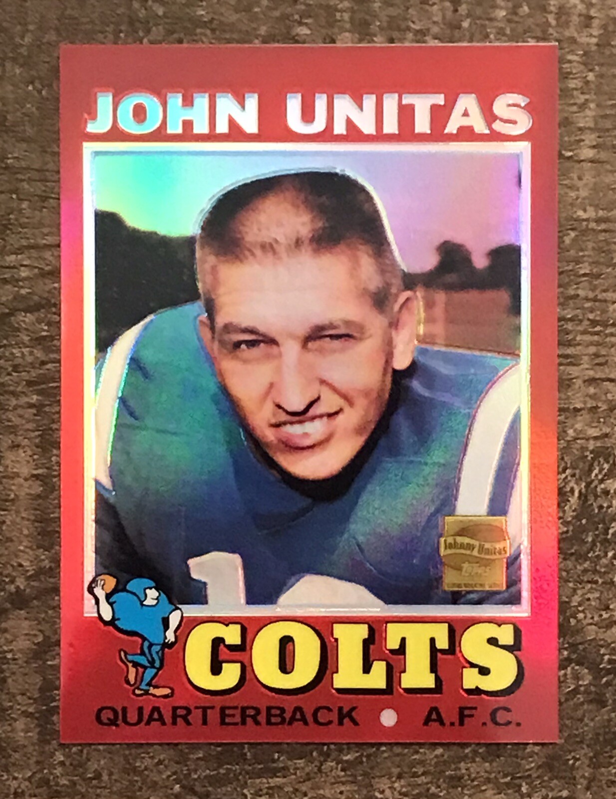 2000 Topps Chrome John Unitas Reprint Refractor #R15 of 18 - 1971 Topps - Colts
