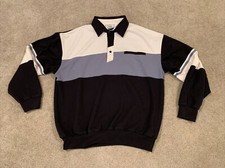 Classics by Palmland Shirt Mens L Vintage L/S Knit Polo Colorblock Sopranos