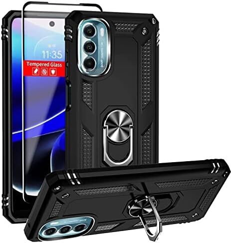 Moto G 5G 2022 Case: Military Grade, Tempered Glass Protector, Magnetic Ring Hol