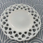 Westmoreland Milk Glass Plate Forget Me Not Open Lace 8.5" Flowers 50s-70s Vtg.