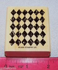 Argyle Pattern Rubber Stamp Single Nice by Stampin Up Background Sampler