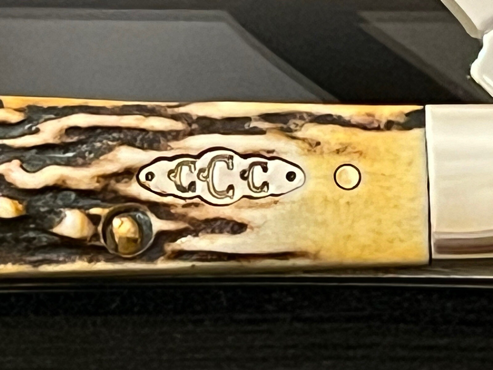 CASE XX USA Genuine Stag Horn Handle One Arm Bandit Razor Knife 2006