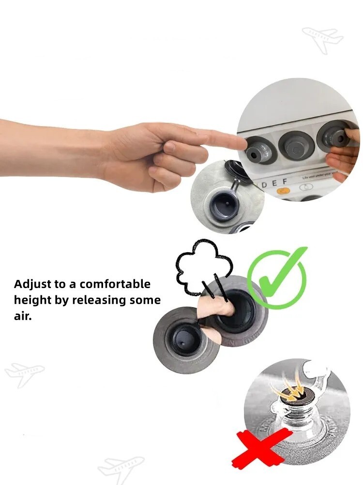 Inflatable Foot Rest Pillow Adjustable Height Cushions for Travel, Kids/Adults