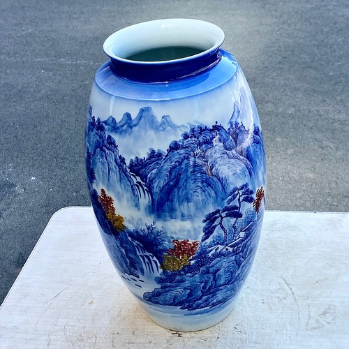 11.35LB Handmade Blue and White Porcelain Vase/Jingdezhen, China - Picture 2 of 12