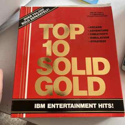 Vintage 1989 Top 10 Solid Gold IBM Entertainment Hits PC Spiel 5,25'',