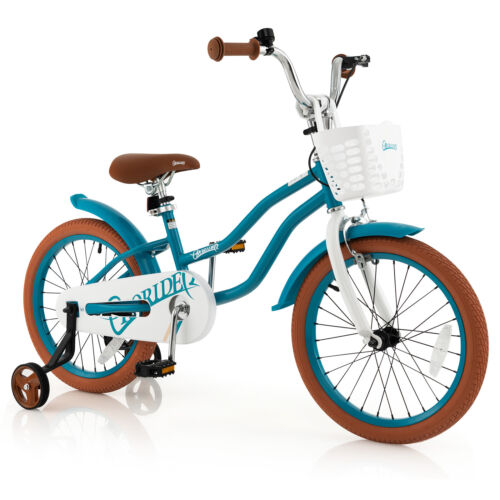 18" Kids Bike Toddler Bicycle w/Training Wheel Kickstand for 4-8 Years Old Girl