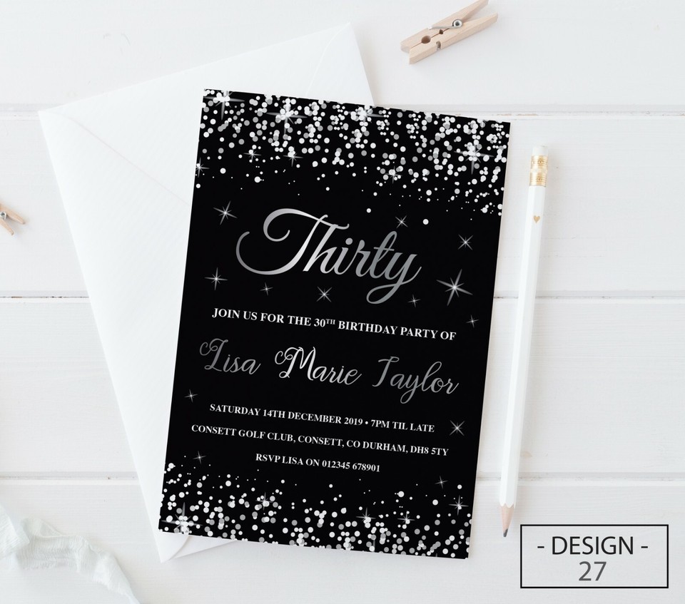 18th 21st 30th 40th 50th 60th Birthday Invitations Personalised, Party