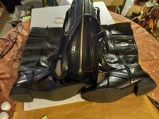 Nine West Bowled Over Purse. Black patterned design. 16" and Size 10 Black Boots
