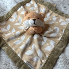 Carters Plush Fox Lovey Security Baby Blanket Tan White Leaves Lovey Carter  s