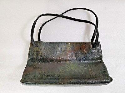 TOUS Handbag Multicolor Genuine Leather UNIQUE Tote Bag Look Snake Skin 