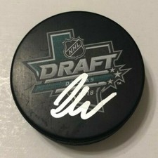 FILIP ZADINA SIGNED 2018 NHL DRAFT PUCK W/ CASE DETROIT RED WINGS COA