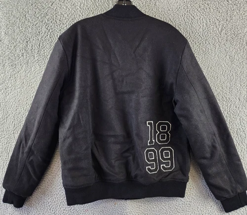 AC Milan Coach Jacket Men's M Black Full Front Button Closure With Side Pockets image 5