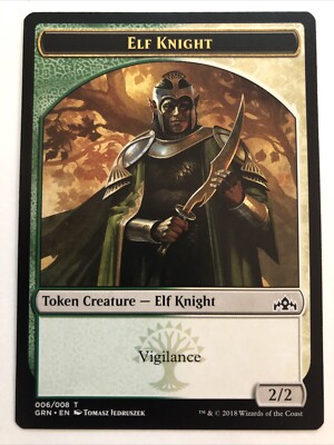 MTG Guilds of Ravnica Elf Knight Token 006/008 NM