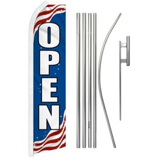 Open Swooper Flutter Feather Advertising Flag Kit Open Sign We're Open Patriotic