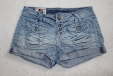 1st Kiss Blue Denim Shorts Button Fly Pockets Juniors 5