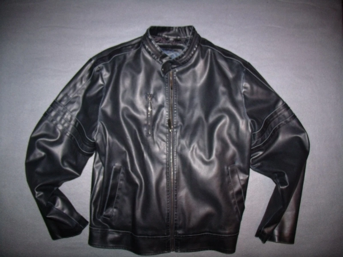 MEN S WHISPERING SMITH FAUX LEATHER MOTO STYLE JACKET SIZE LARGE