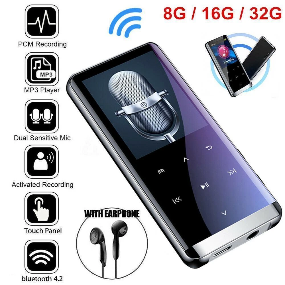 Reproductor Mp3 De 128g Bluetooth, 2.4 Pulgadas Radio Hifi