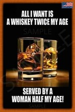 FUNNY DRINKING SIGN 8X12 BAR MAN CAVE GARAGE HAPPY HOUR WHISKEY BIKER TIKI BEER