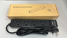 Image of Beitide 4 Way USB Extension Lead with 4 USB Ports 2m Cable Black Compact