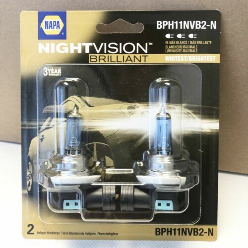 NAPA H11 Nightvision Brilliant Halogen Headlamps Bph11nvb2n for sale