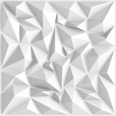 Acoustic Sound Diffuser Panels, 19.7 X 19.7 X 1 Inches 12 Pcs White PVC Plastic