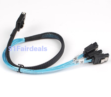 2X Mini SAS 36P SFF-8087 IPASS to 4x SATA 7in Breakout Cable 3Ft /1M/100CM