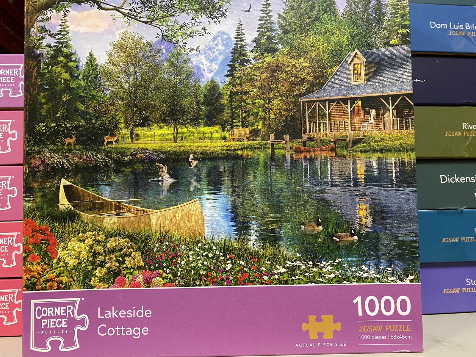 Corner Piece Jigsaw Puzzle Lakeside Cottage 1000 Pieces eBay
