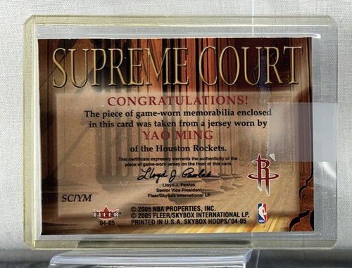 2004-05 NBA Hoops Supreme Court Jerseys Yao Ming #SC/YM HOF - Picture 2 of 7