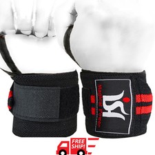 Gym Weight Lifting Wrist Wraps power Hand Support Straps Training Fitness pair